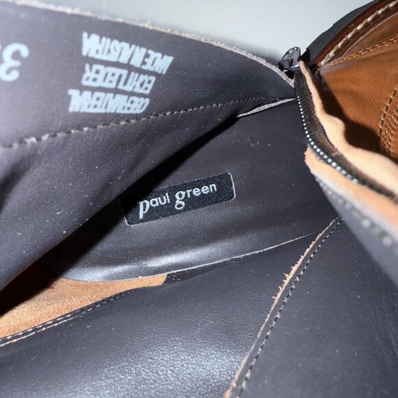 NIB Paul Green Joan Lace-Up Combat Ankle Bootie in Cognac Brown Leather Size 6 - Picture 11 of 11